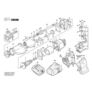 для аккумуляторной сабельной пилы Bosch GSA 18 V-LI 18 V 3601F4J000, деталировка 1