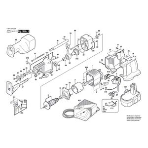 для аккумуляторной сабельной пилы Bosch GSA 18 VE 18 V 3601F45F00, деталировка 1