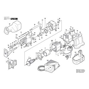 для аккумуляторной сабельной пилы Bosch GSA 18 VE 18 V 3601F45F01, деталировка 1