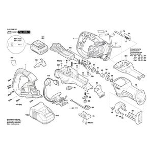 для аккумуляторной сабельной пилы Bosch GSA 18V-32 18 V 3601FA8100, деталировка 1