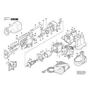 для аккумуляторной сабельной пилы Bosch GSA 24 VE 24 V 0601645703, деталировка 1