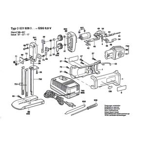 для аккумуляторной сабельной пилы Bosch GSG 9,6 V 9.6 V 0601928003, деталировка 1