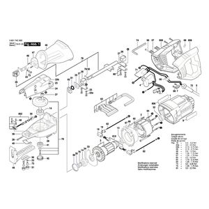 для сабельной пилы Bosch GSA 1100 E 230 V 3601F4C800, деталировка 1