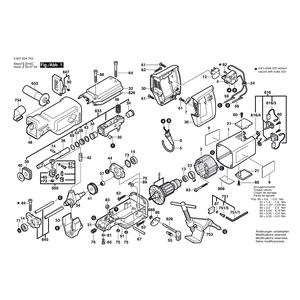 для сабельной пилы Bosch GSA 1100 PE 230 V 0601634703, деталировка 1