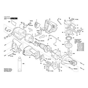 для сабельной пилы Bosch GSA 120 230 V 3601FB1020, деталировка 1