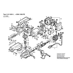 для сабельной пилы Bosch GSA 1300 PE 230 V 0601633803, деталировка 1