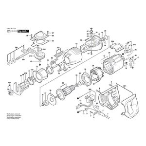 для сабельной пилы Bosch GSA 900 E 230 V 3601F4C003, деталировка 1