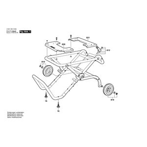 для пилильного стола Bosch GTA 60 W 3601M12000, деталировка 1