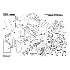 для торцевочной пилы Bosch GCM 10 S 230 V 0601B20503, деталировка 1