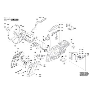 для торцевочной пилы Bosch GCM 18V-216 18 V 3601M41000, деталировка 1