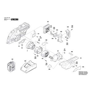 для торцевочной пилы Bosch GCM 18V-216 18 V 3601M41000, деталировка 2