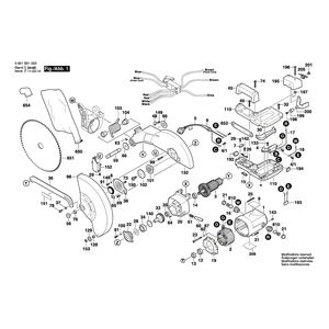 для торцевочной тяговой пилы Bosch GCM 12 230 V 0601B21003, деталировка 1