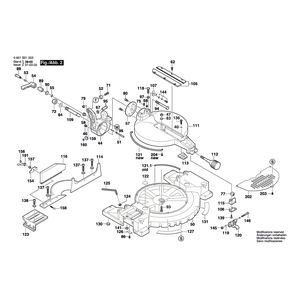 для торцевочной тяговой пилы Bosch GCM 12 230 V 0601B21003, деталировка 2