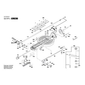 для торцевочной тяговой пилы Bosch GCM 12 GDL 230 V 3601M23601, деталировка 2