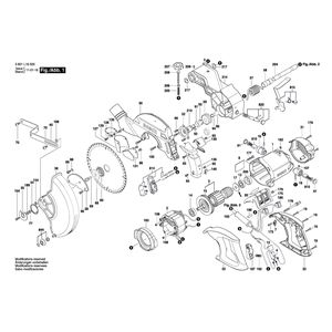 для торцевочной тяговой пилы Bosch GCM 8 S 230 V 3601L16000, деталировка 1