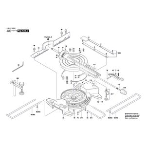 для торцевочной тяговой пилы Bosch GCM 8 S 230 V 3601L16000, деталировка 3