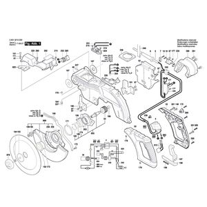 для торцевочной тяговой пилы Bosch GCM 8 SDE 230 V 3601M19200, деталировка 1