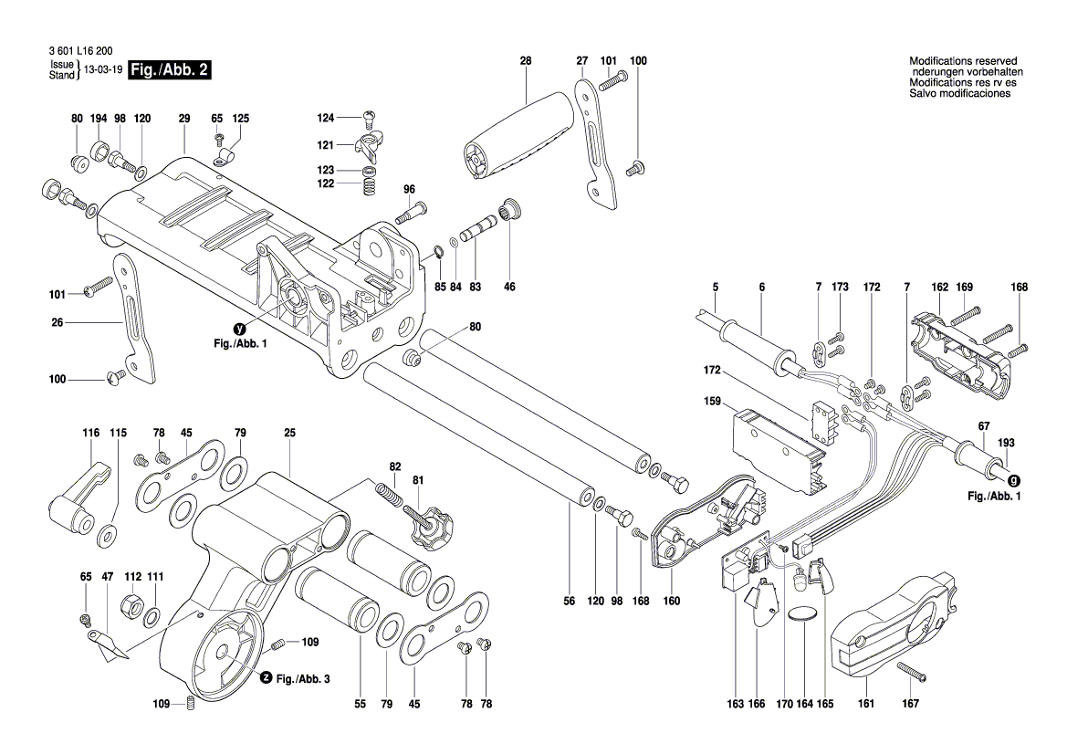 для торцевочной тяговой пилы Bosch GCM 8 SJ 230 V 3601L16200, деталировка 2