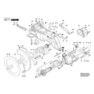 для торцевочной тяговой пилы Bosch GCM 80 SJ 230 V 3601M19001, деталировка 1