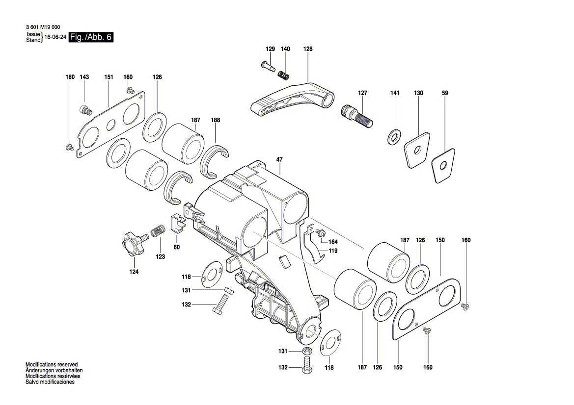 для торцевочной тяговой пилы Bosch GCM 80 SJ 230 V 3601M19001, деталировка 6