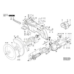 для торцевочной тяговой пилы Bosch GCM 80 SJ 230 V 3601M19004, деталировка 1