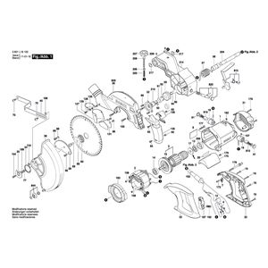 для торцевочной тяговой пилы Bosch GCM 800 S 230 V 3601L16100, деталировка 1