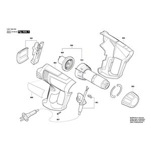 для термовоздуходувки Bosch GHG 20-63 FE 230 V 3601BA62K0, деталировка 1