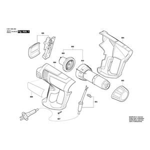 для термовоздуходувки Bosch GHG 23-66 230 V 3601BA6300, деталировка 1