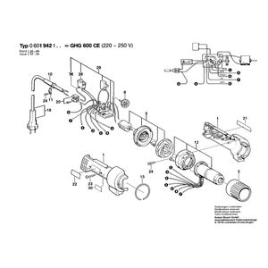 для термовоздуходувки Bosch GHG 600 CE 230 V 0601942103, деталировка 1