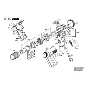 для термовоздуходувки Bosch GHG 650 LCE 230 V 0601943703, деталировка 1