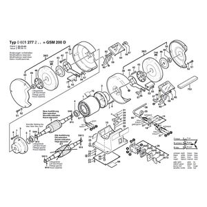 для точила Bosch GSM 200 D 0601277203, деталировка 1