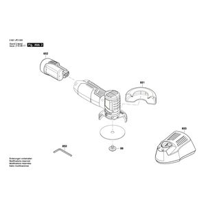 для аккумуляторной шлифмашины Bosch GWS 10,8 V-EC 220 V 3601JF2000, деталировка 2