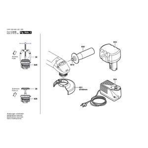 для аккумуляторной шлифмашины Bosch GWS 14,4 V 14.4 V 0601934420, деталировка 2