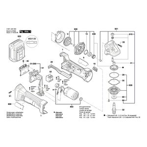 для аккумуляторной шлифмашины Bosch GWS 18 V-LI 18 V 3601J3A300, деталировка 1