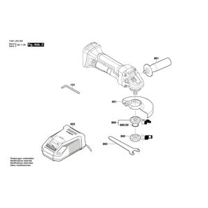 для аккумуляторной шлифмашины Bosch GWS 18 V-LI 18 V 3601J3A300, деталировка 2