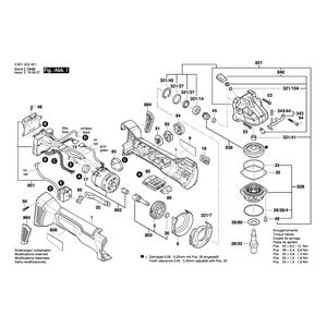 для аккумуляторной шлифмашины Bosch GWS 18V-10 SC 18 V 3601JG3401, деталировка 1