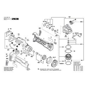 для аккумуляторной шлифмашины Bosch GWX 18V-10 18V 3601GB0100, деталировка 1