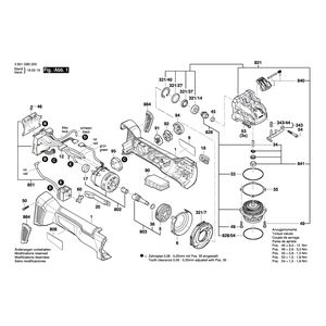 для аккумуляторной шлифмашины Bosch GWX 18V-10 C 18V 3601GB0200, деталировка 1