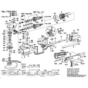 для угловой шлифмашины Bosch 220 V 0600300003, деталировка 1