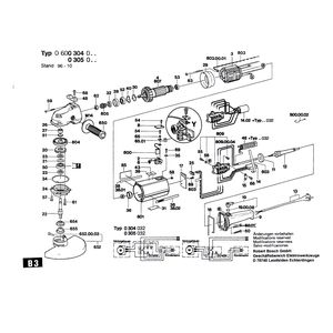 для угловой шлифмашины Bosch 220 V 0600304003, деталировка 1