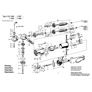 для угловой шлифмашины Bosch 220 V 0601306103, деталировка 1