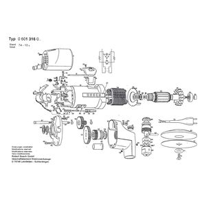 для угловой шлифмашины Bosch 220 V 0601316003, деталировка 1