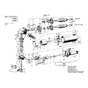 для угловой шлифмашины Bosch 220 V 0601317003, деталировка 1