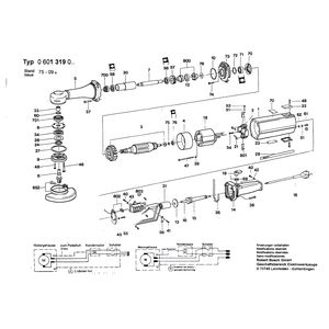 для угловой шлифмашины Bosch 220 V 0601319003, деталировка 1