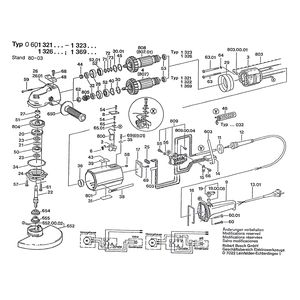 для угловой шлифмашины Bosch 220 V 0601321003, деталировка 1