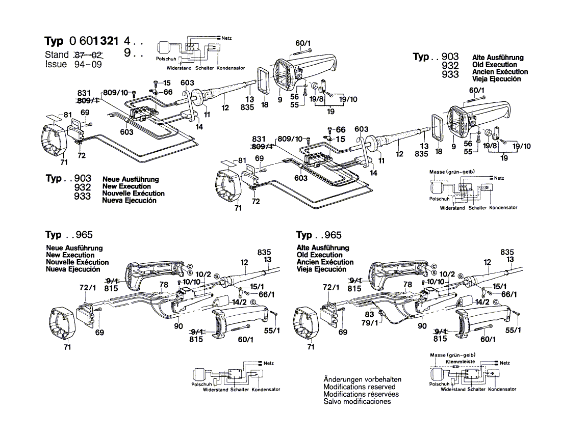 для угловой шлифмашины Bosch 220 V 0601321903, деталировка 2