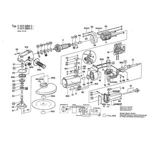 для угловой шлифмашины Bosch 220 V 0601324003, деталировка 1