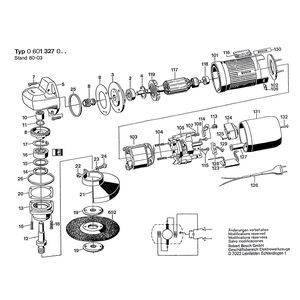 для угловой шлифмашины Bosch 220 V 0601327003, деталировка 1