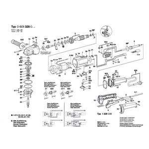 для угловой шлифмашины Bosch 220 V 0601328003, деталировка 1