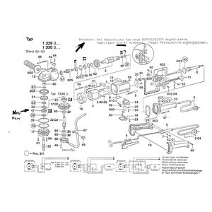 для угловой шлифмашины Bosch 220 V 0601330003, деталировка 1